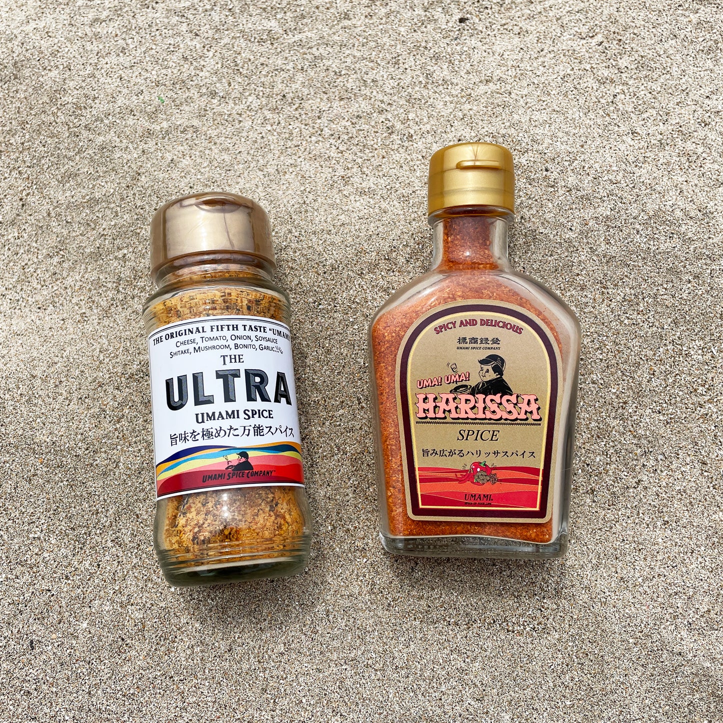 【新発売】UMA! UMA! HARISSA SPICE 90gボトル, THE ULTRA UMAMI SPICE 100gボトル, 2本セット