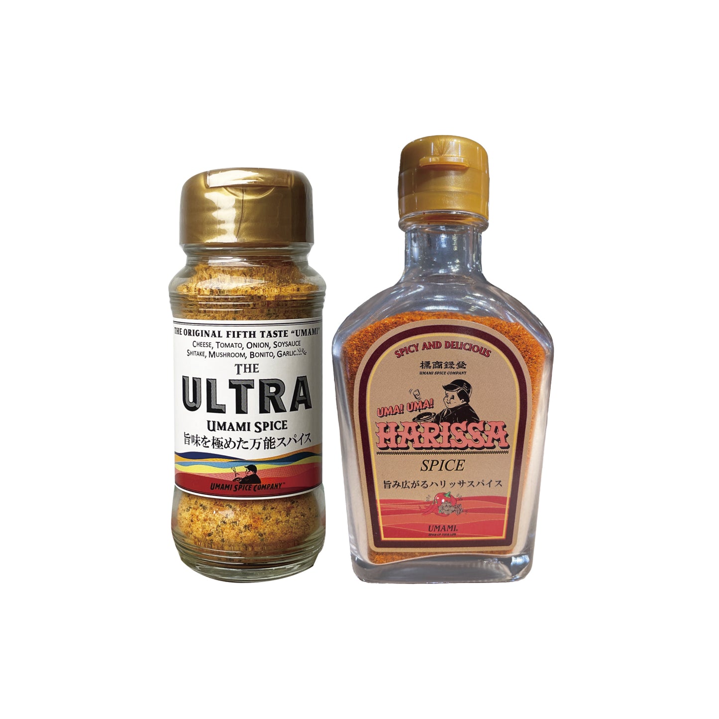 【新発売】UMA! UMA! HARISSA SPICE 90gボトル, THE ULTRA UMAMI SPICE 100gボトル, 2本セット